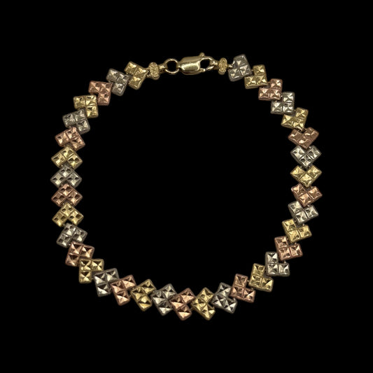 14K Gold Hearts Bracelet