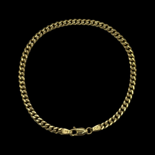 14K 3MM Cuban Bracelet