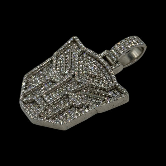 925 Silver & Moissanite Robot Pendant