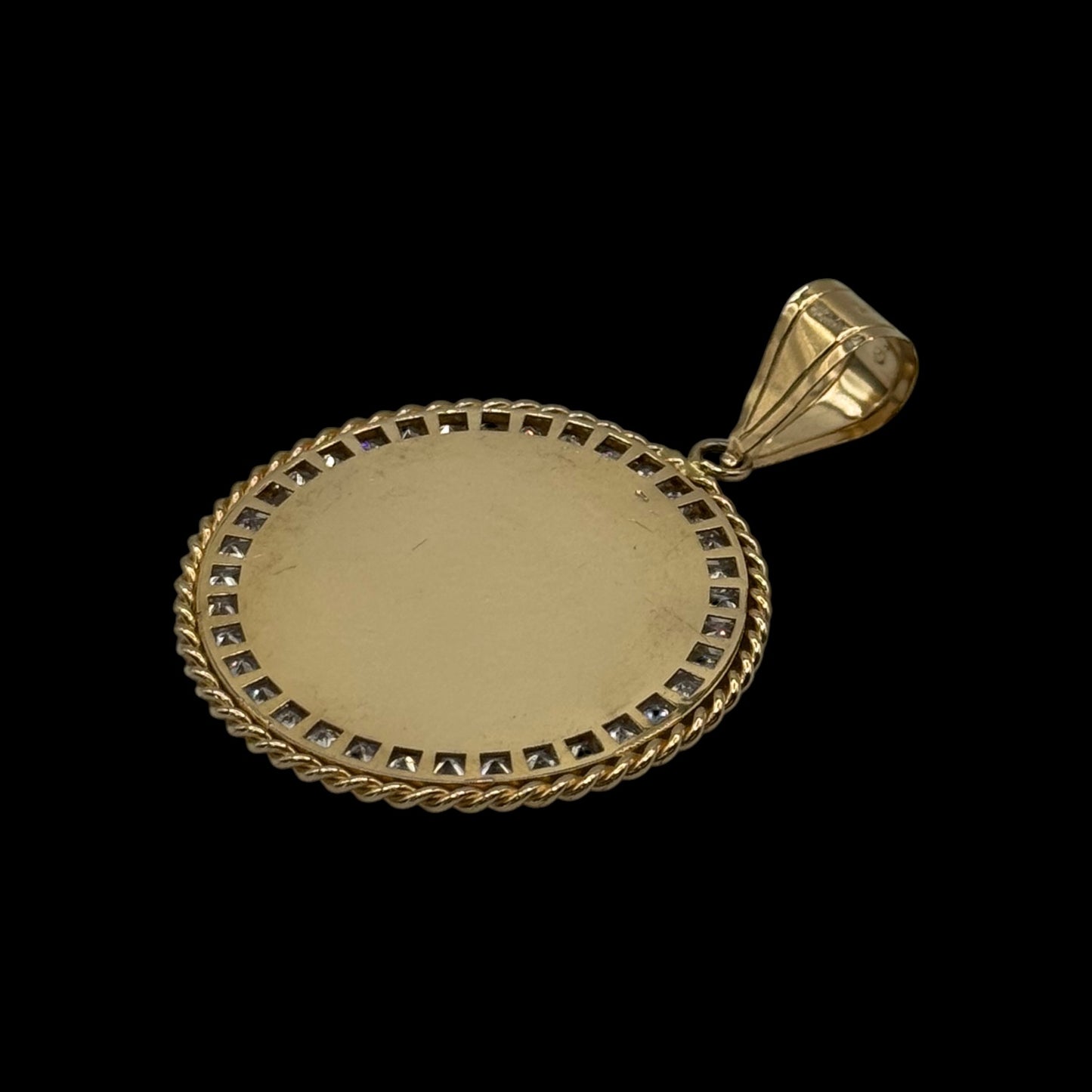 14k Centenario Pendant With CZ Stones