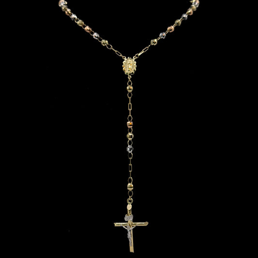 14k 5MM Tri-color Rosary